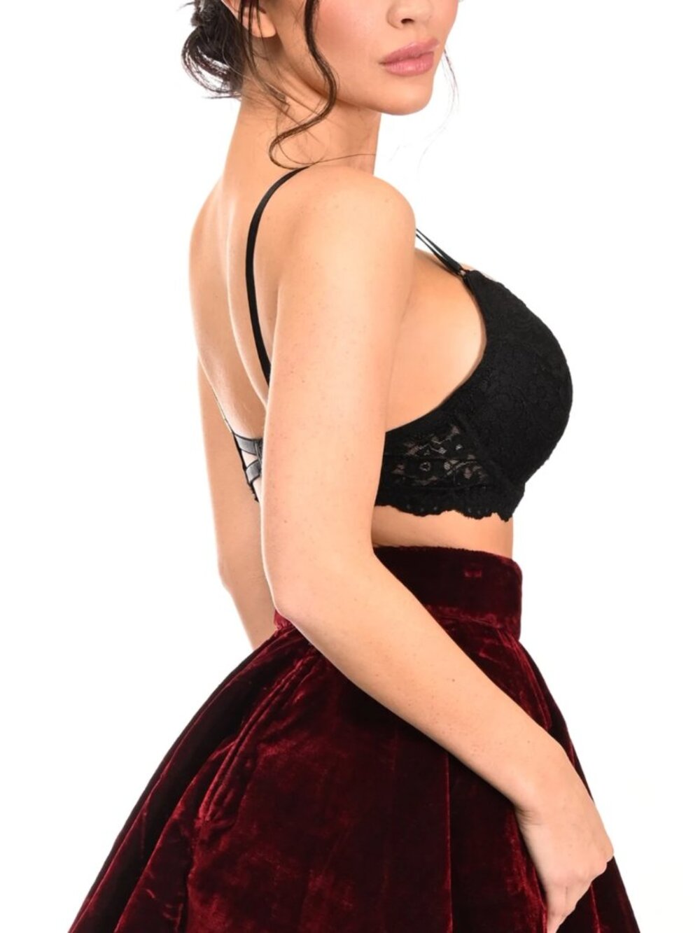 NWOT Lavish by Daisy Corsets Burgundy Skater Mini Skirt XL - Picture 2 of 6